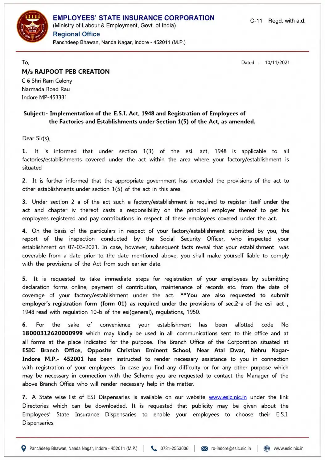 PWD Registration Certificate